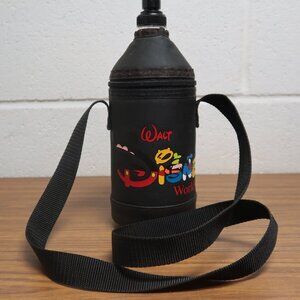 Large Walt Disney World Black Water Bottle with Carrying Strap